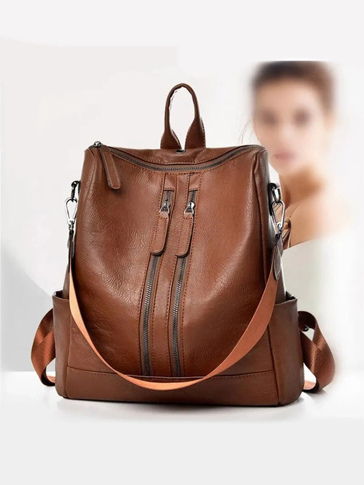 Women's PU Leather Backpack Travel Handbag Rucksack Backpack Purse