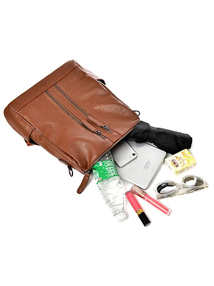 Women's PU Leather Backpack Travel Handbag Rucksack Backpack Purse