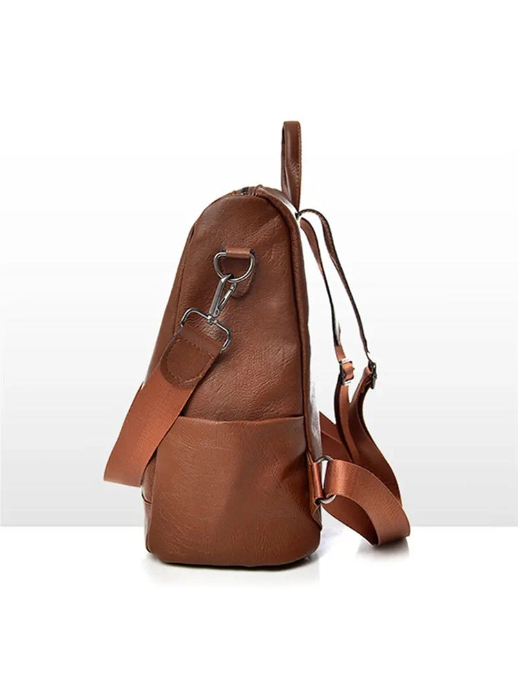 Women's PU Leather Backpack Travel Handbag Rucksack Backpack Purse